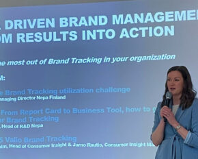Nepa Finland MD Eeva Karhu speaking about Data Driven Brand Management
